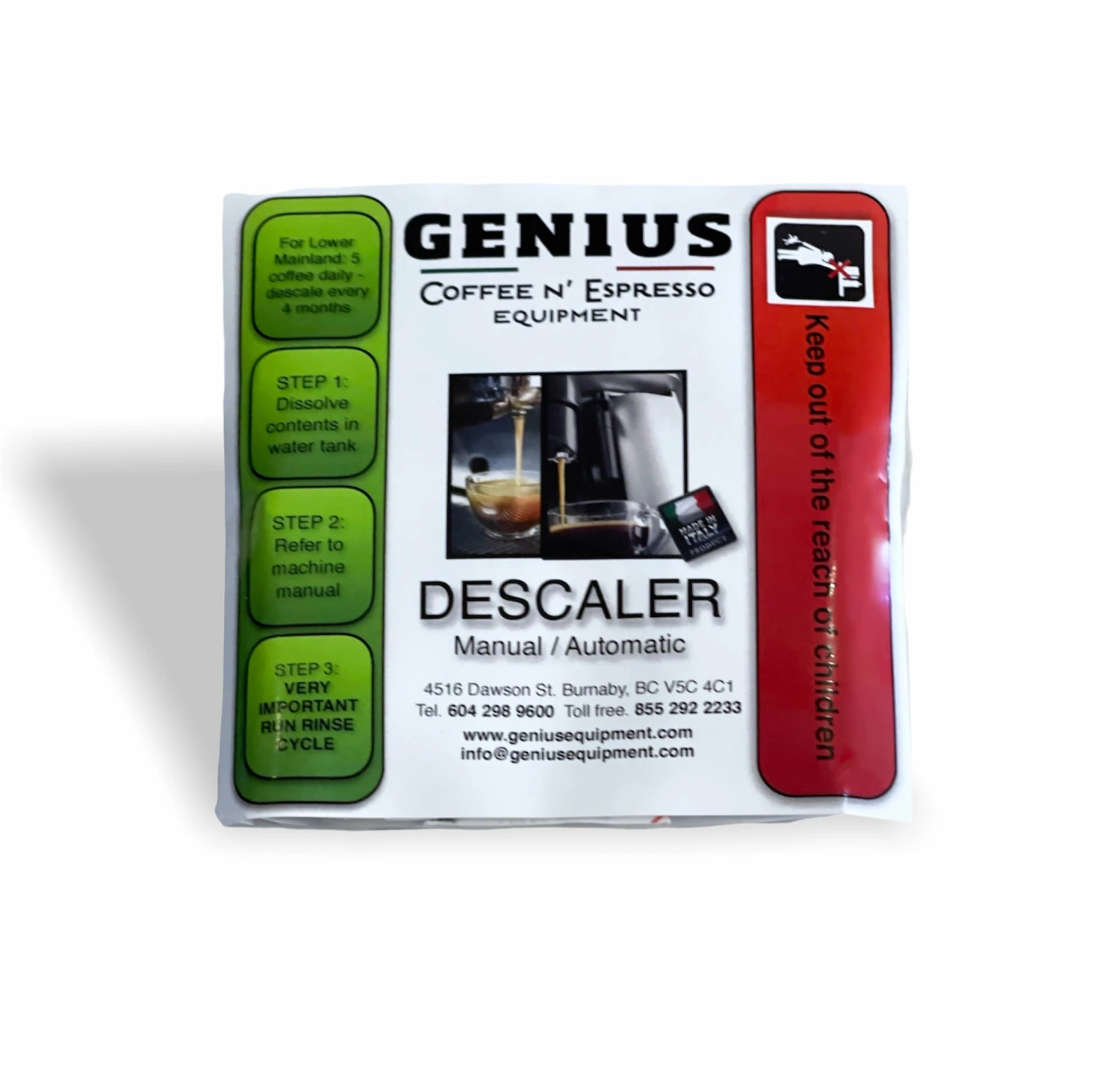 The CoffeeGenius Genius Descaler 3 Pack ACCESSORIES